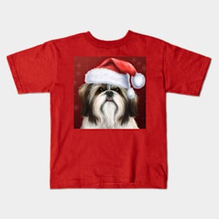 Christmas Shih Tzu Dog Gift Kids T-Shirt